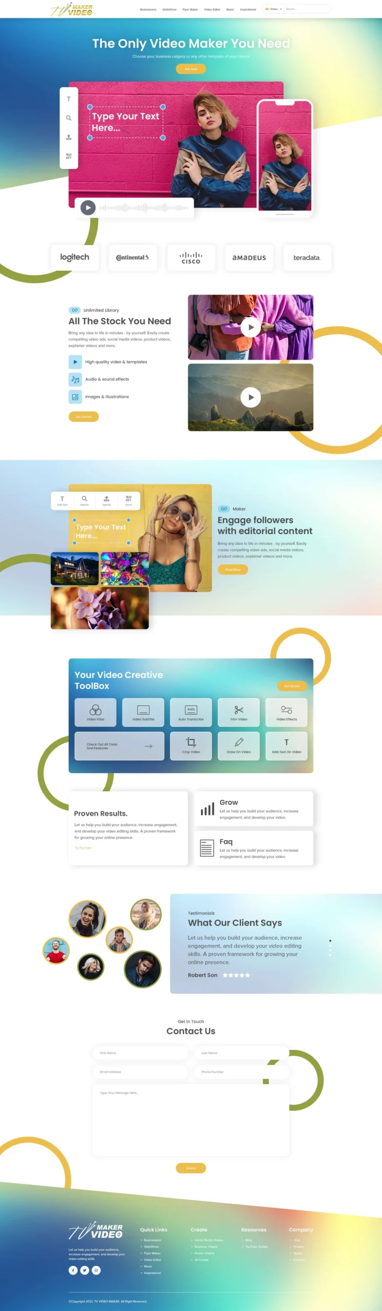 TV Video Maker — Web + Branding project by Code Minds Creative